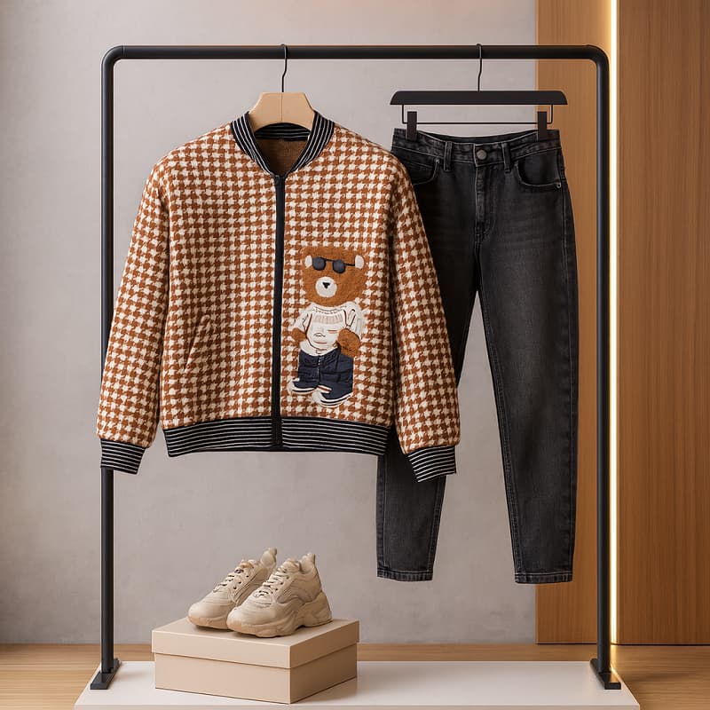 بامبر زنانه طرح تدی-قهوه ای